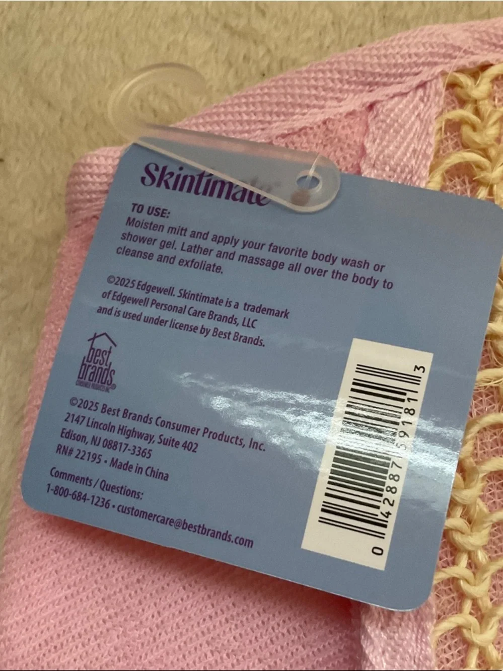 Pink Exfoliating Bath Mitt - Gentle Dual-Sided Cleanse